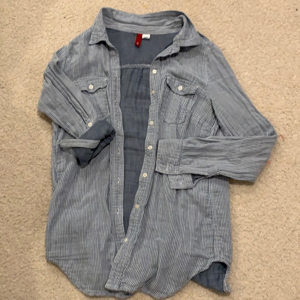 Women’s pinstripe denim shirt
